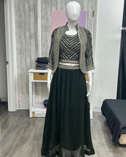 Green jacket dress
