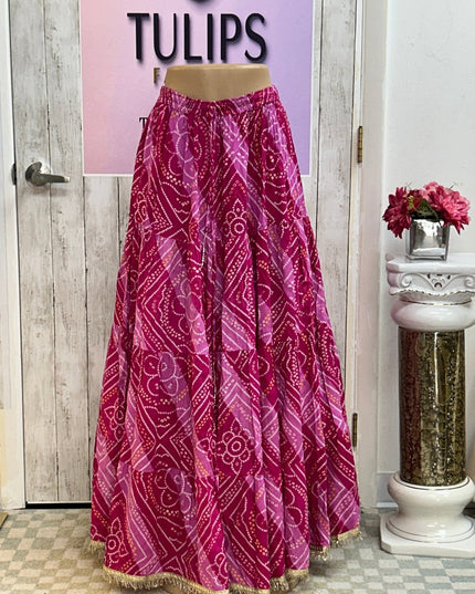 Jaipur Bandhani skirt / cotton lehenga