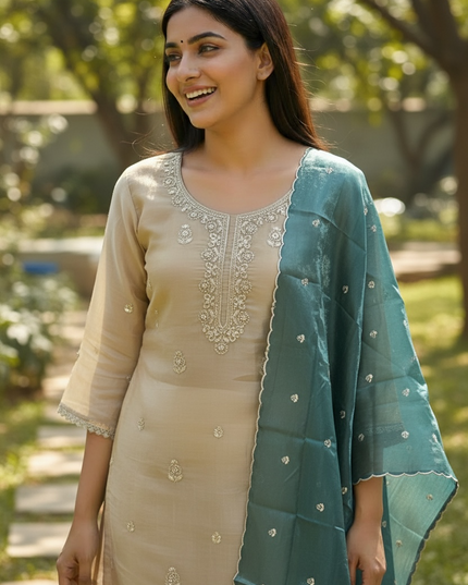 Tissue silk Kurti Plazzo set