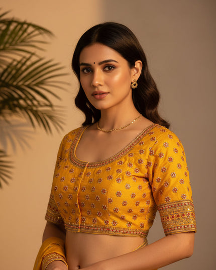 Kurti Connection USA Embroidered Traditional Blouse