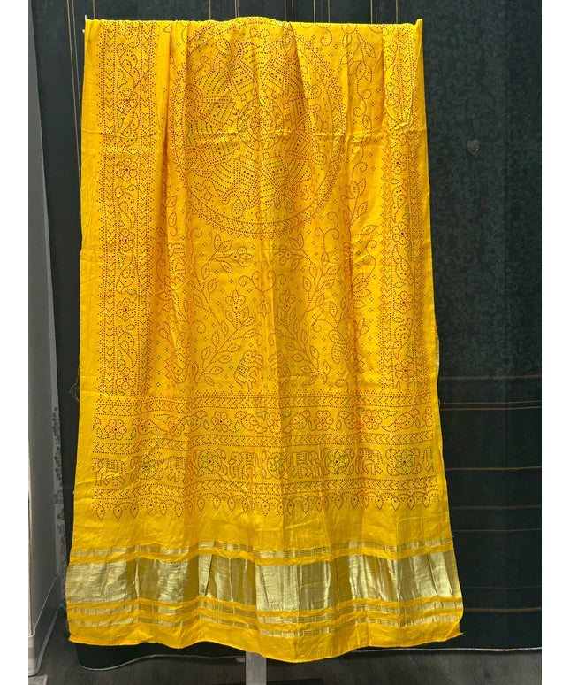 Yellow gajji silk dupatta