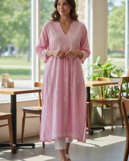 Chikankari cotton Kurti