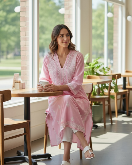 Chikankari cotton Kurti