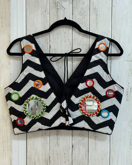 Cotton blouse : black and white