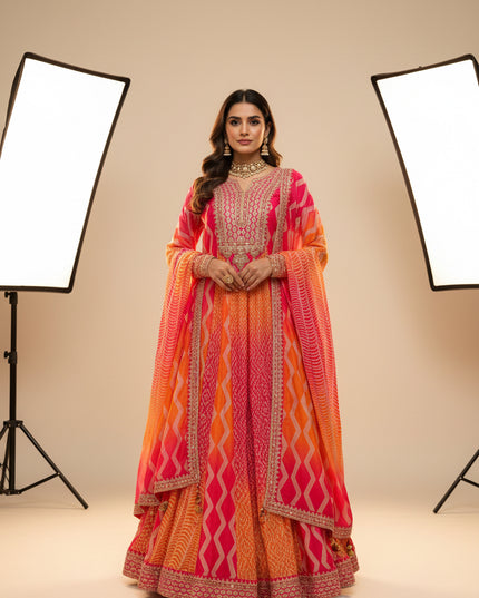 Saawan : Chinon silk long gowns
