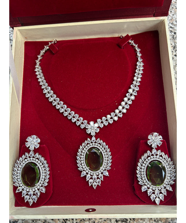 AD necklace set : mehandi green