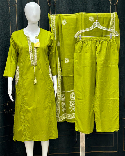 Dhabu cotton Kurti pant set