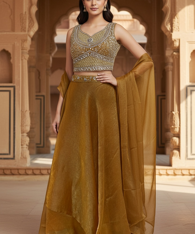 Dark orange lehenga Choli set