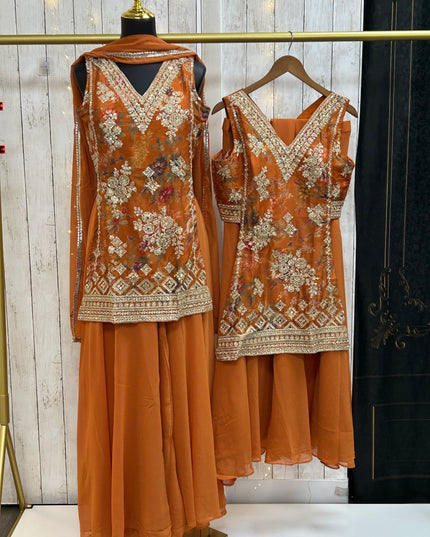 Indo western sharara set for Haldi mehandi function