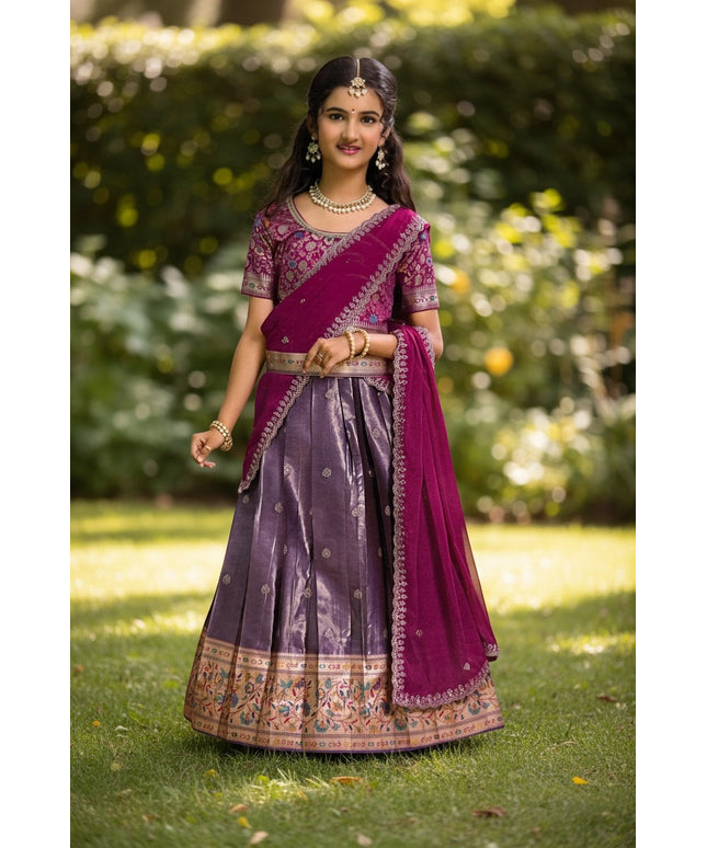 Pattu lehenga for girls