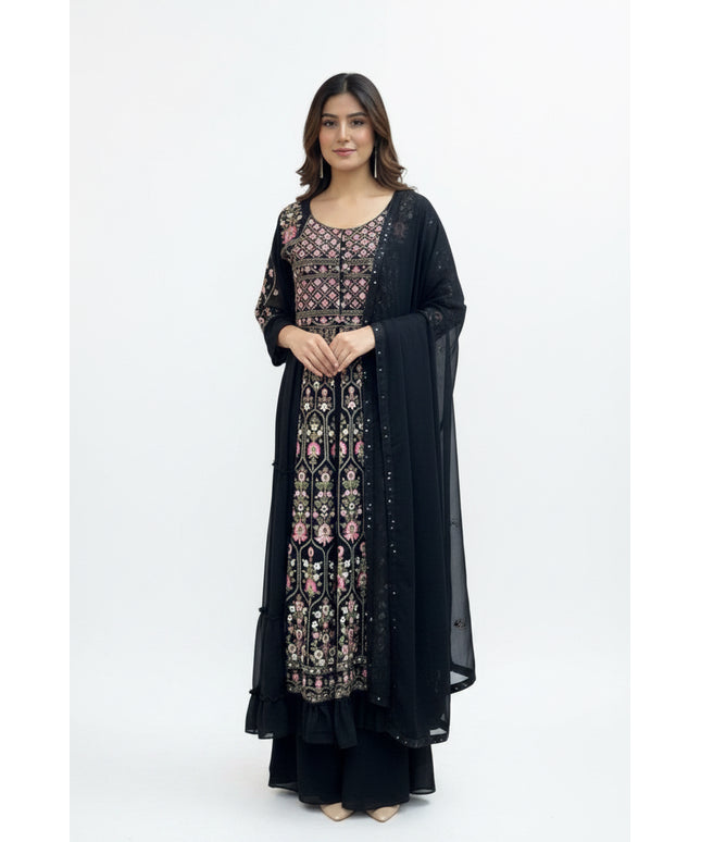Black party wear Kurti set : perfect for wedding reception