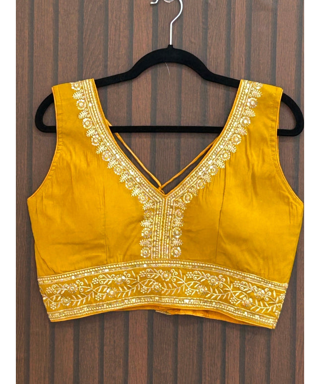 Mustard yellow blouse by Kurti Connection USA
