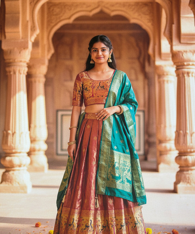Pattu Lehenga for teenagers