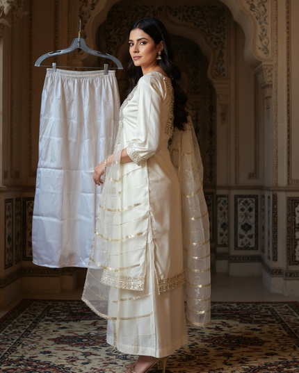 Tissue silk Kurti Plazzo set