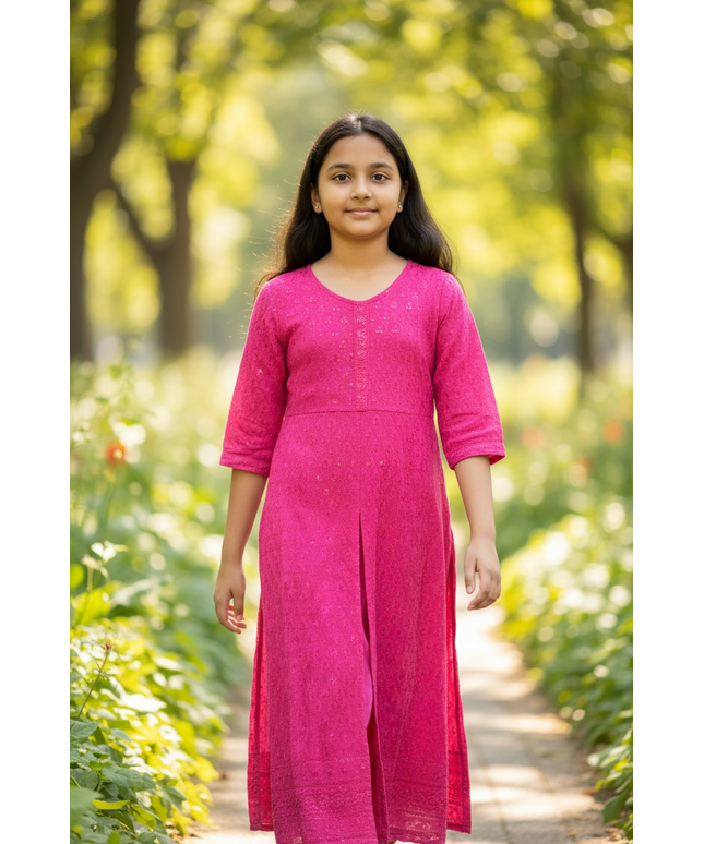 Chikankari kurti for girls by Kurti Connection USA
