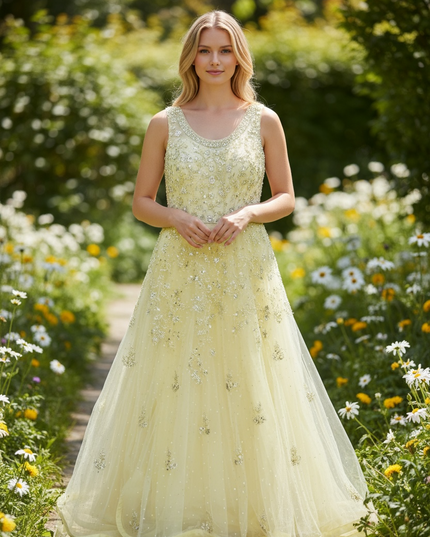 Party wear long gown by Kurti Connection USA