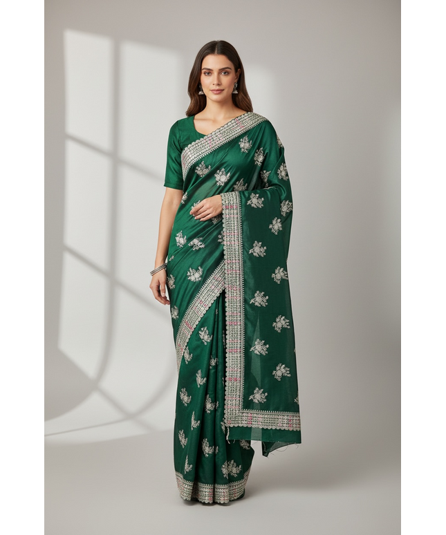 Party wear saree : best for wedding functions by Kurti Connection USA
