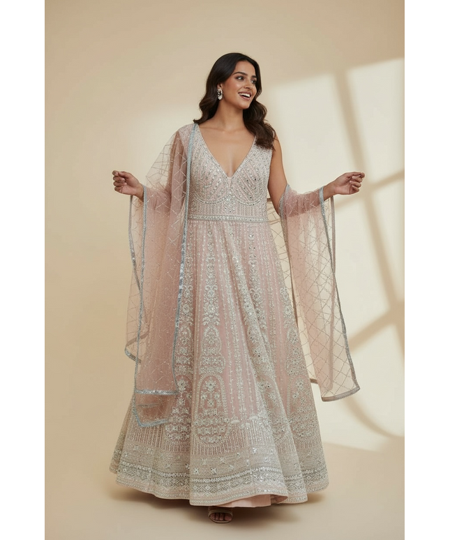 Heavy party wear bridal gown by Kurti Connection USA