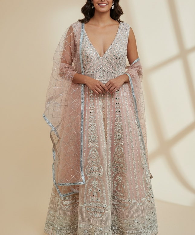 Heavy party wear bridal gown by Kurti Connection USA