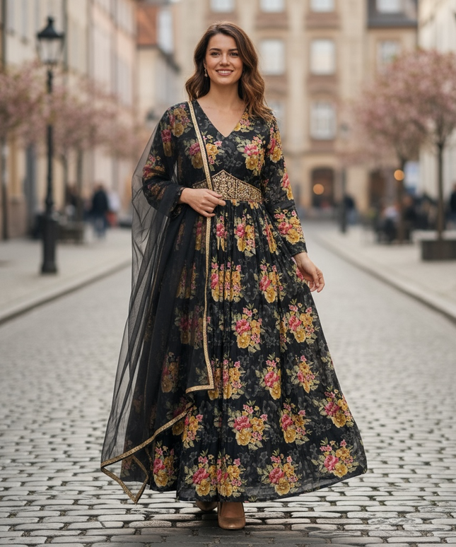Black long kurti - Kurti Connection USA