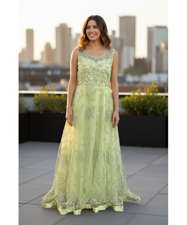 Party wear long gown - Kurti Connection USA