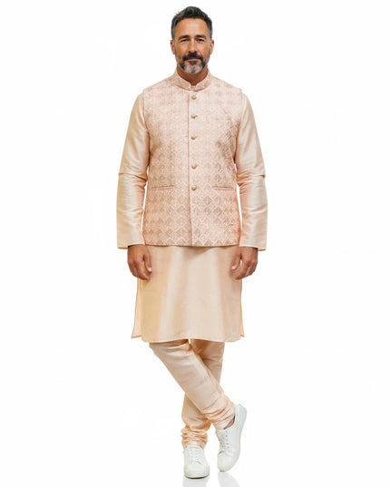 Silk kurta pajama with jacket