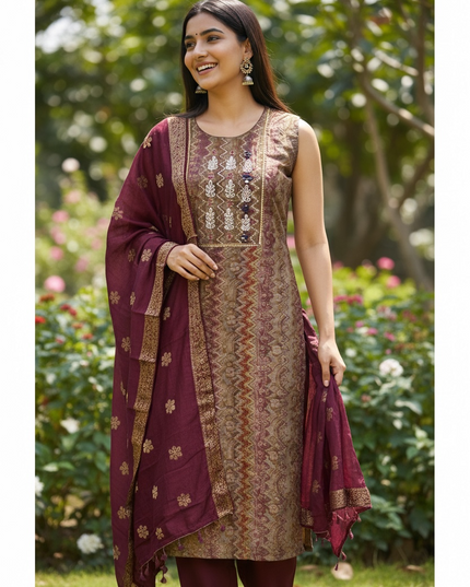 Modal silk salwar suit