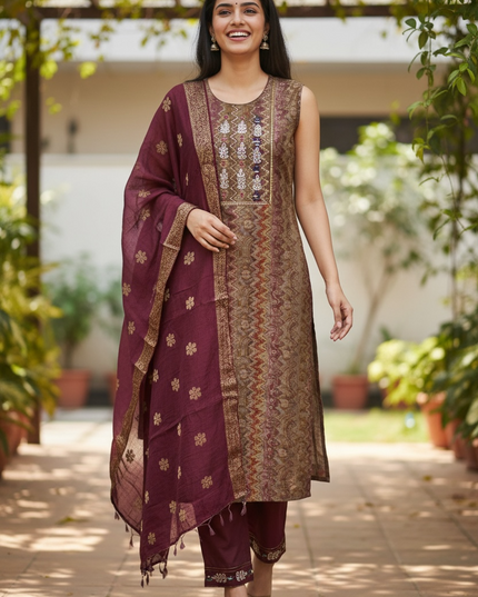 Modal silk salwar suit