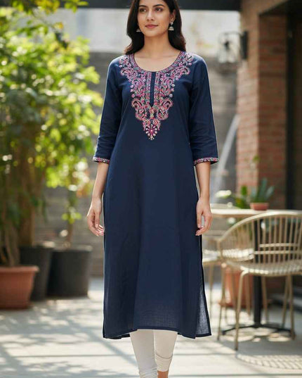 Dark blue Rayon kurti