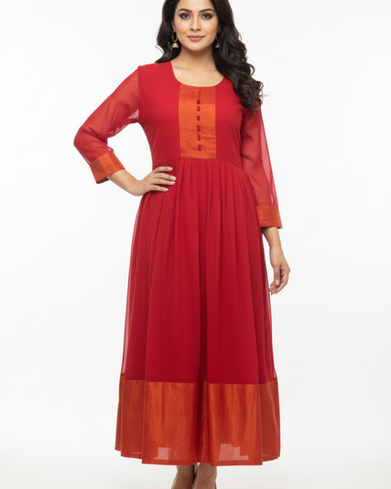 Georgette long kurti - Kurti Connection USA