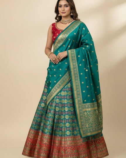 Silk lehenga set - Kurti Connection USA