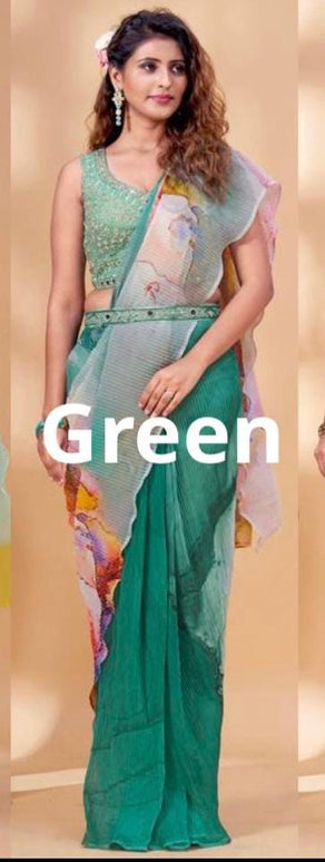 Readymade saree / pre pleated saree - Kurti Connection USA