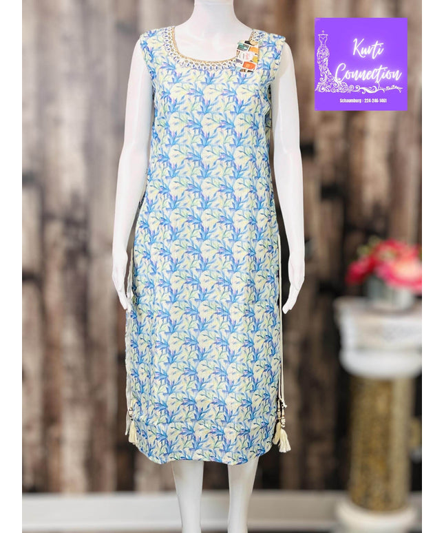 Georgette kurti, light sequin work, Indian kurti - Kurti Connection USA