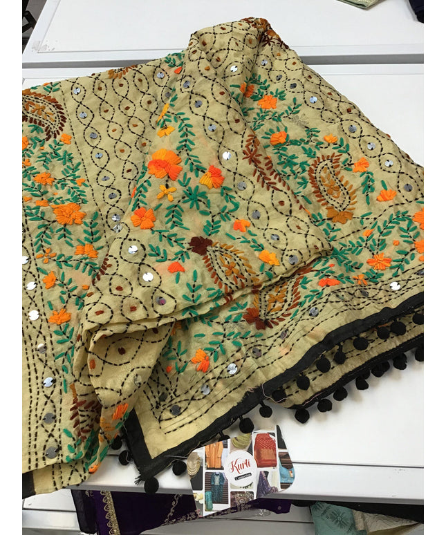 Kantha work dupatta - Kurti Connection USA