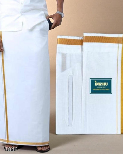 Premium South Indian Mens White Cotton Dhoti | readymade dhoti | dhoti with pocket by Etsy