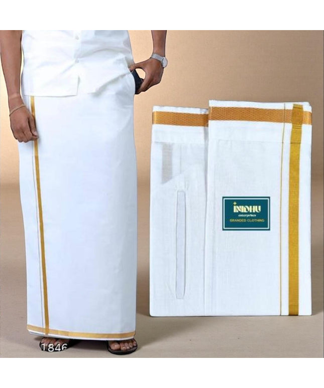 Premium South Indian Mens White Cotton Dhoti | readymade dhoti | dhoti with pocket by Etsy