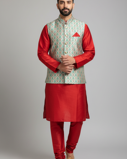 Men’s kurta set with jacket by Kurti Connection USA